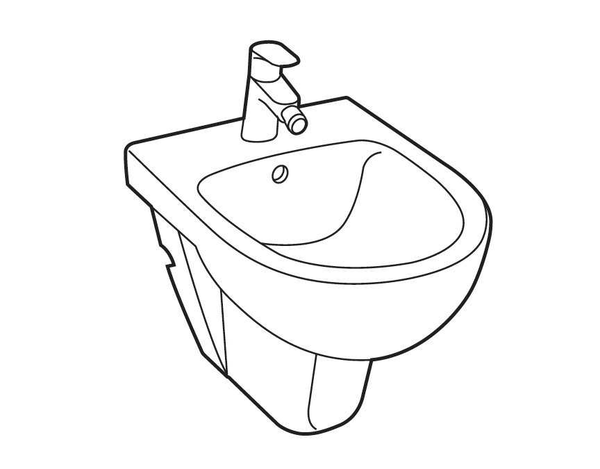 Lijntekening bidet