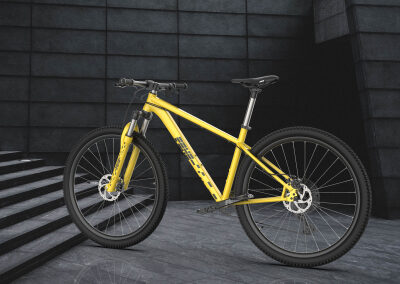 Product rendering Mountainbike in achtergrond